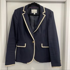 Banana Republic navy & cream piping jacket. Size 10. Perfect for spring!